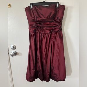 Burgundy Strapless Party Dress Size 12